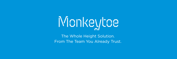 Monkeytoe Logo on blue background - The Whole Height Solution. From The Team You Already Trust. Logo - Online Monkeytoe Logo on blue background - The Whole Height Solution. From The Team You Already Trust. Logo - Online